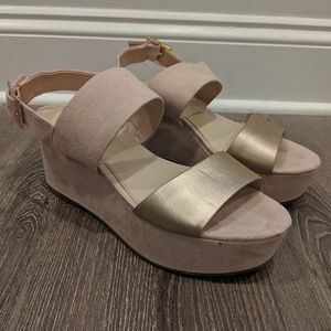 Pink Metallic Platform Sandals